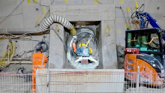 HS2 Chiltern tunnel cross passage excavation in progress