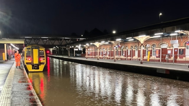 Cable theft and heavy rain disrupts Wolverhampton to Shrewsbury journeys: Wellington station flooding