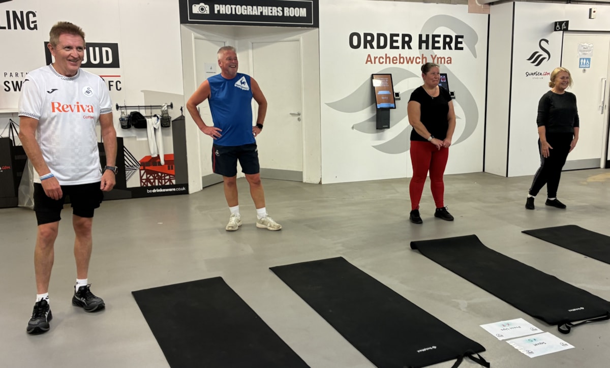 Fit Fans circuits class at Swansea City Footbal Club