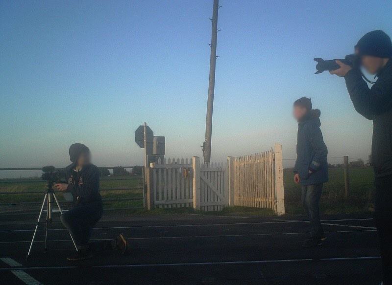 Shocking image shows young boys risking their lives taking photos at Cambridgeshire level crossing: Wisbech level crossing trespass-2