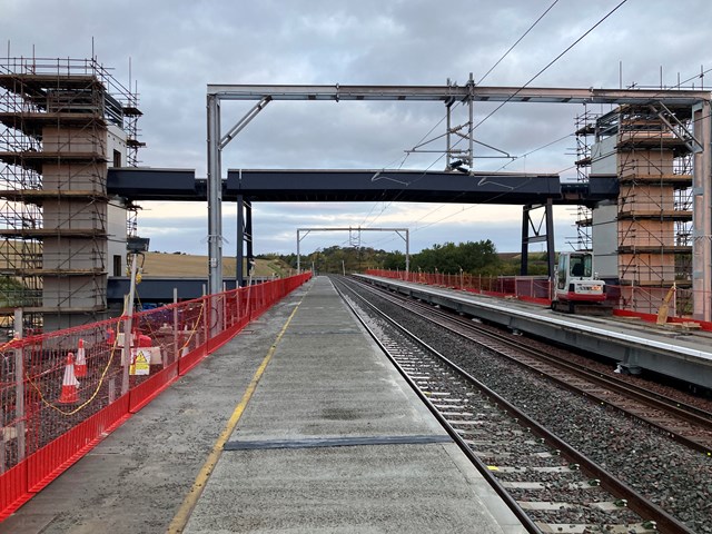 Footbridge installed at the new £15m East Linton station: East Linton 1
