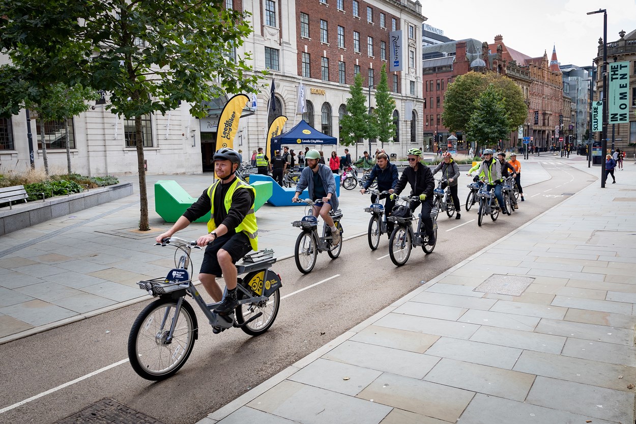 Leeds City Bikes launch event led ride: Leeds City Bikes launch event led ride.