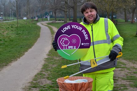 Jason is supporting the 'Love Your park' anti-littering campaign. Photo taken in Prospect Park.