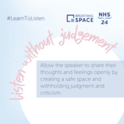 Breathing Space - Learn to listen social image carousel - 3 judgement: Breathing Space - Learn to listen social image carousel - 3 judgement
