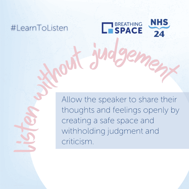 Breathing Space - Learn to listen social image carousel - 3 judgement