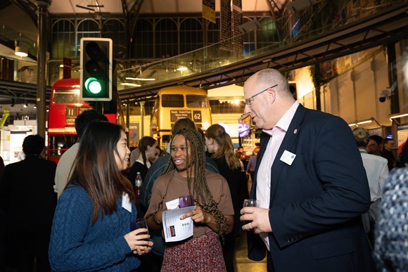 London's Transport Commissoner, Andy Lord speaking with young people at Youth Panel event at London Transport Musuem