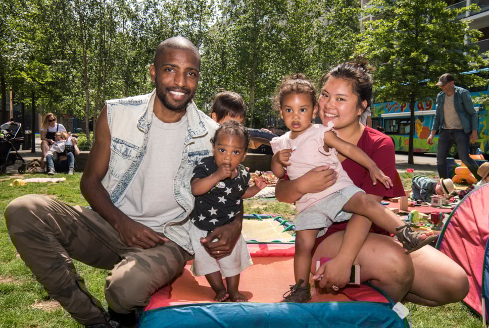 young couple with children