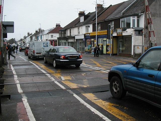 NETWORK RAIL ASKS WEST WORTHING ‘WOULD IT KILL YOU TO WAIT?’: West Worthing Level Crossing - Box Junction