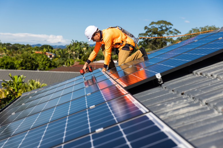 Solar panels being fitted 2