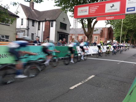 Dudley Grand Prix racers fly past the finish line at speed