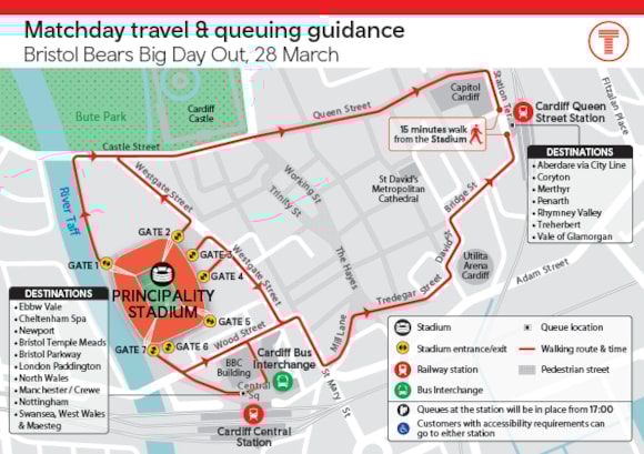Cardiff Queen St Matchday Travel English