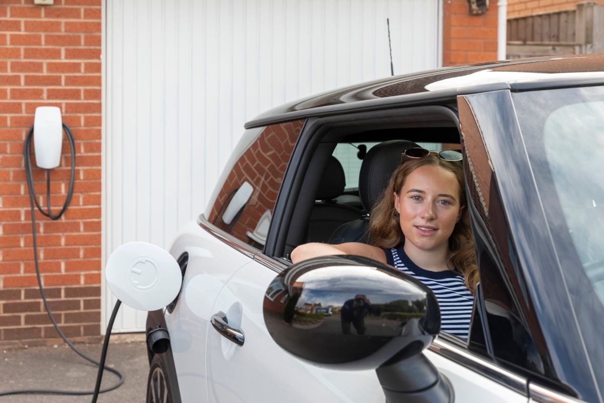 E.ON Next customer Abi pictured in her EV.