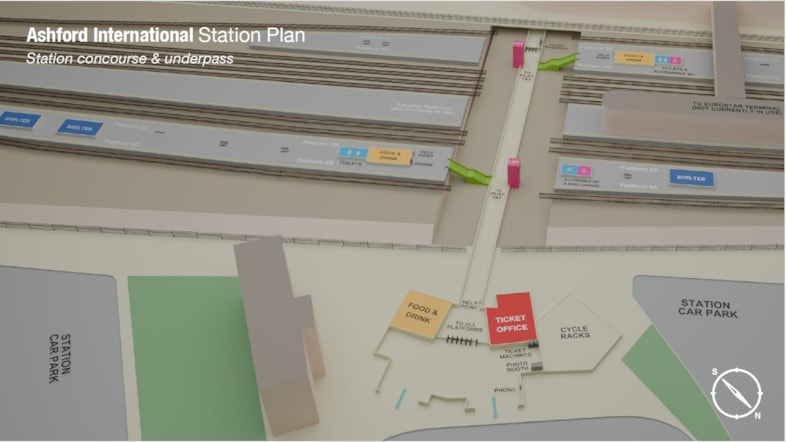Southeastern rolls out new 3D station maps to improve accessibility and boost passenger confidence: Ashford International Updated Station Map
