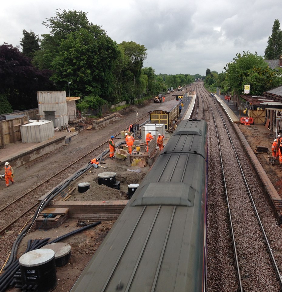 Passengers reminded of changes to train services as railway investment in the north west continues: Roby station undergoing a transformation as part of rail investment in the north west