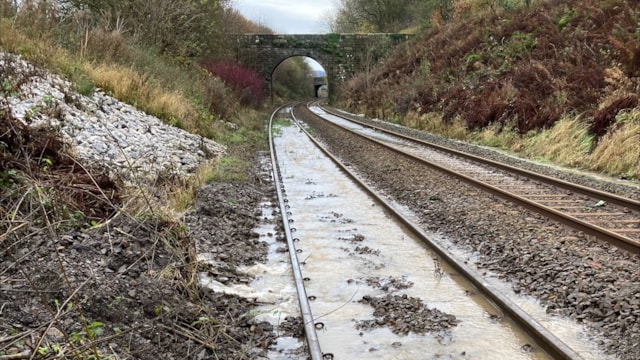 Passengers warned of disruption in Ulverston: The site of the flooding at Ulverston