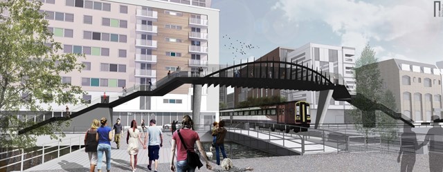 The proposed Brayford Wharf East footbridge in Lincoln