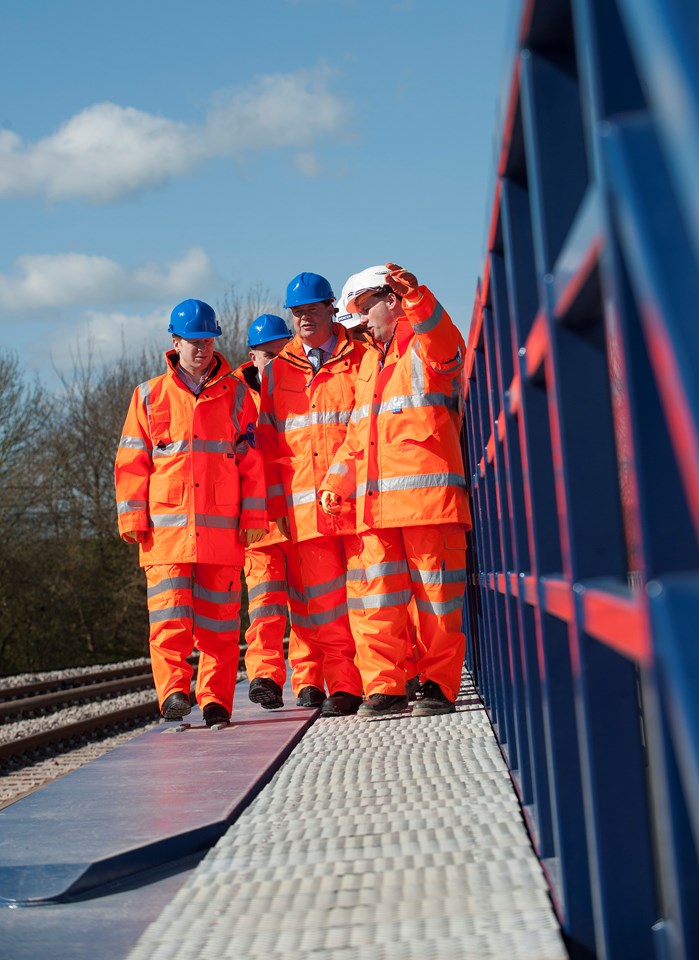 Rail minister visits new £59m Ipswich rail link: Transport minister Stephen Hammond was in Ipswich on Friday 21 March to see the newly completed 1.2km stretch of railway built by Network Rail to increase capacity for freight trains and ease a major bottleneck affecting passenger services on the Great Eastern Main Line.