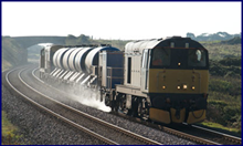 One of Network Rail's leaf-busting trains on the network