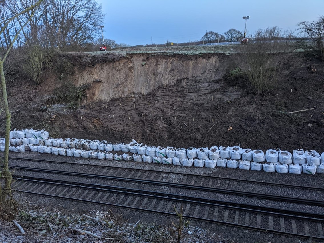 Railway to close for 15 days between Sittingbourne and Gillingham, as Network Rail engineers tackle 40 metre landslip: Newington landslip