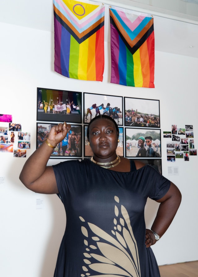 TfL Image -Lady Phyll, pictured at Queer Britain’s ‘20 Years of UK Black Pride’ exhibition (c) Cherry Au Hon I