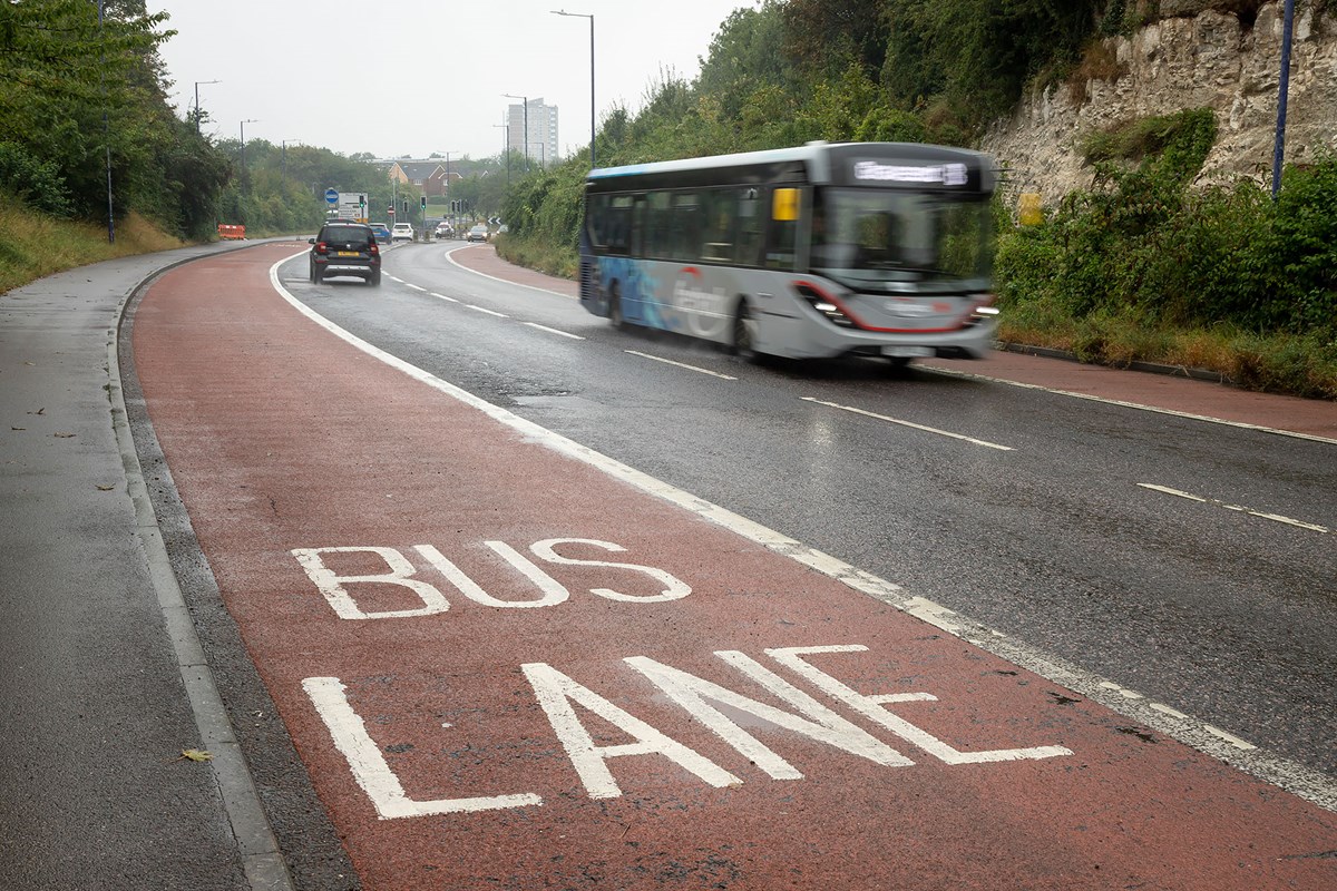 A Kent Fastrack bus operating in Gravesend