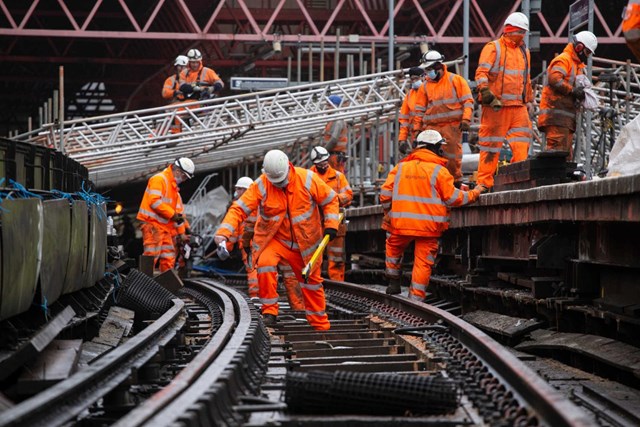 Landport viaduct improvements: Work on Landport Viaduct, Portsmouth, in 2021