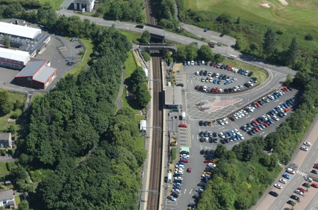 Joy for Croy as work on step free station access begins: Croy aerial