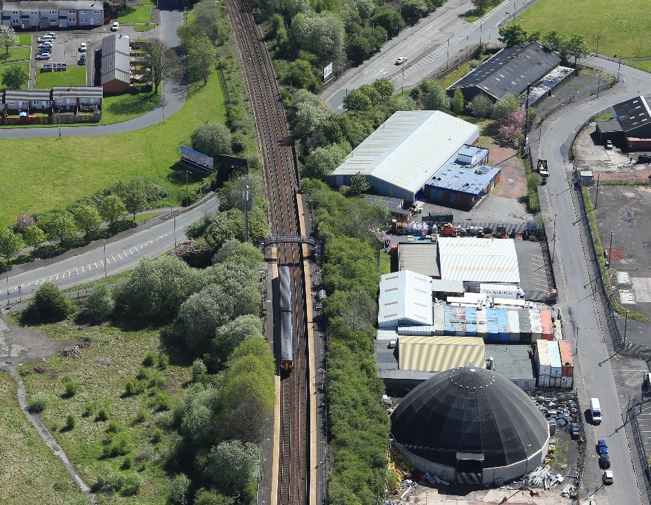 Nitshill Road to close overnight for vital rail bridge refurbishment: Nitshill Aerial