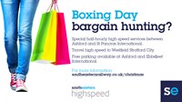 Southeastern runs Highspeed service for shoppers on Boxing Day: Boxing Day Shopping High Speed Promo 2018