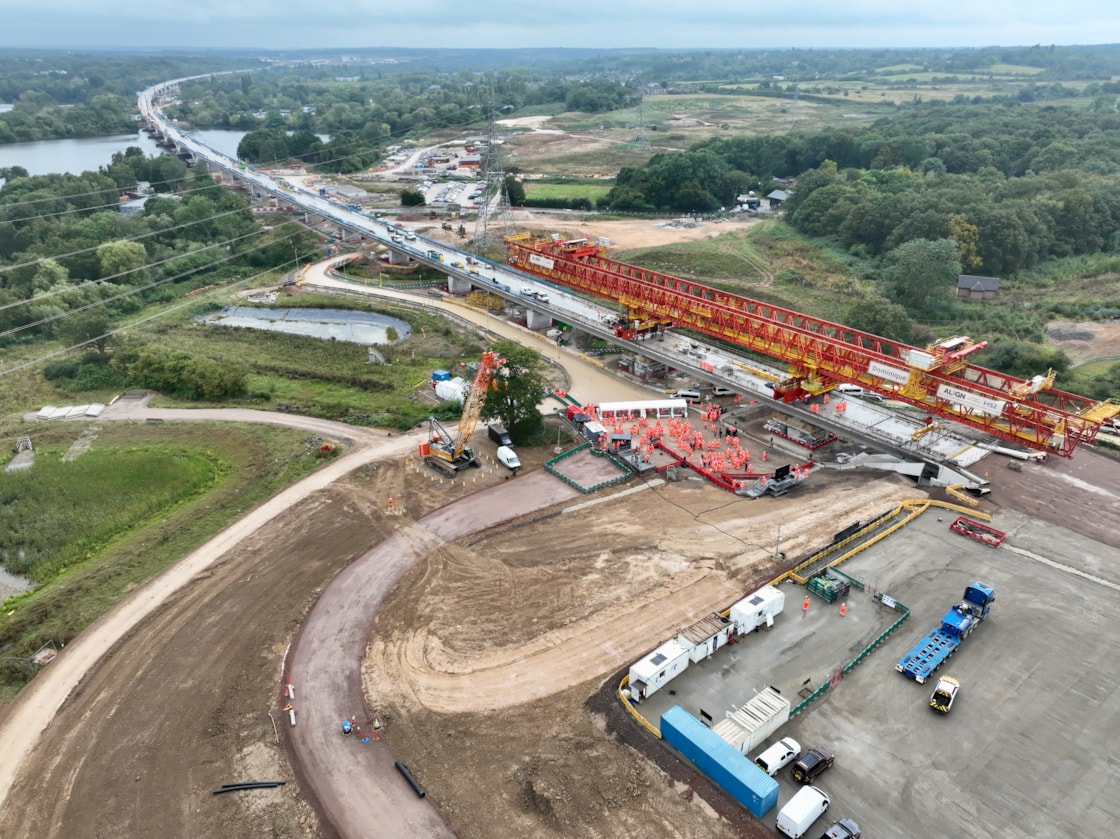 240905 Final deck segment of Colne Valley viaduct installed DJI 0857