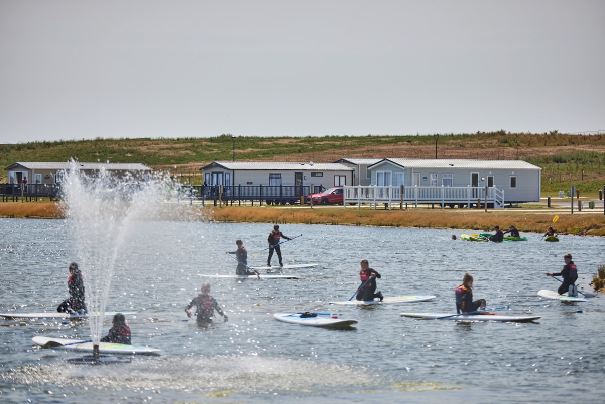 Paddle boarding at Thornwick Bay