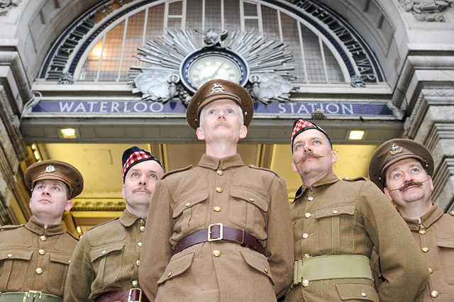 Khaki Chums launch the rail industry's WW1 exhibition in Waterloo Station