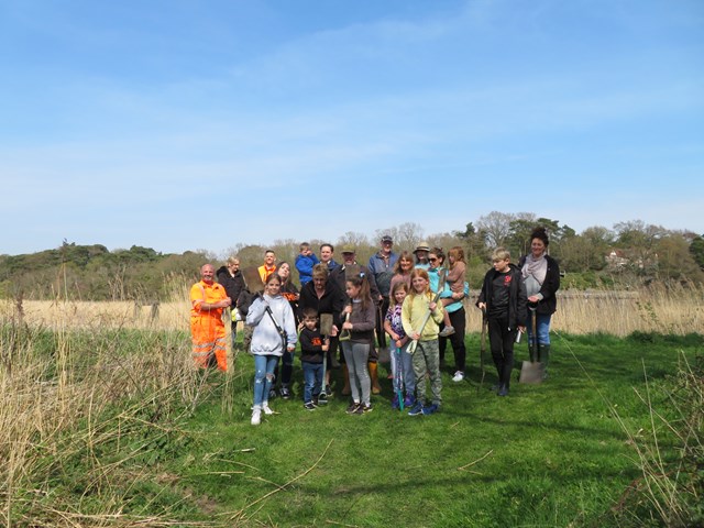 Railway workers branch out into tree planting in Norfolk: Haddiscoe replanting-8