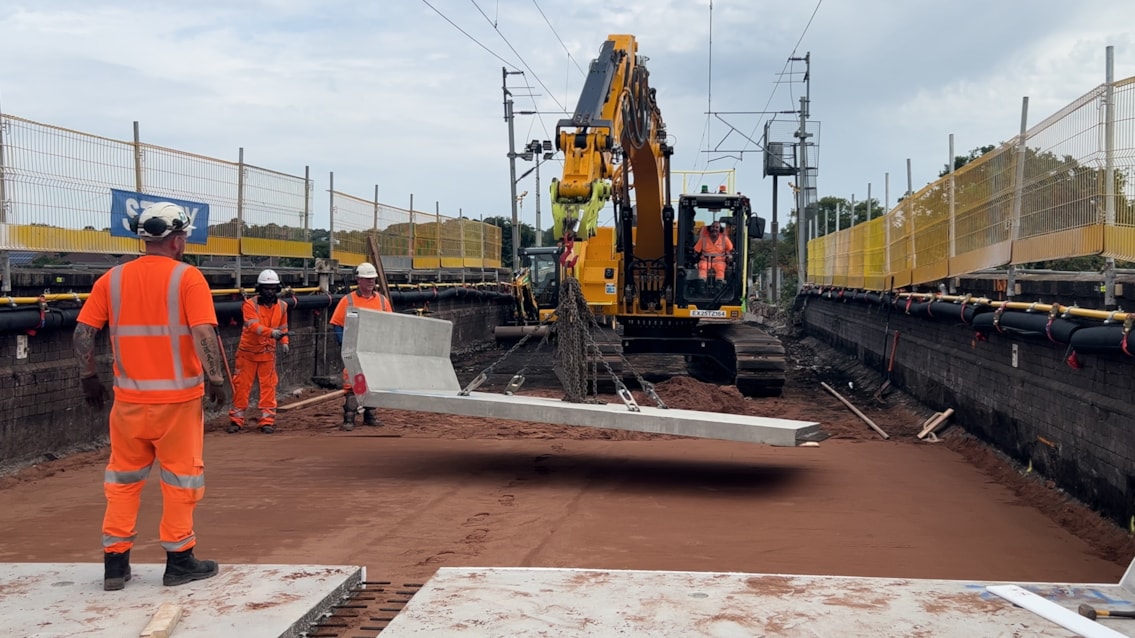 Concrete panels lifted during River Trent waterproofing August 2025