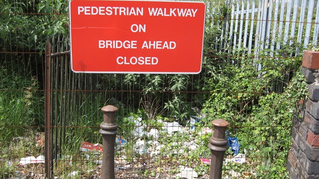 Plymouth Clean-Up - Before: An example of litter along the railway in Plymouth