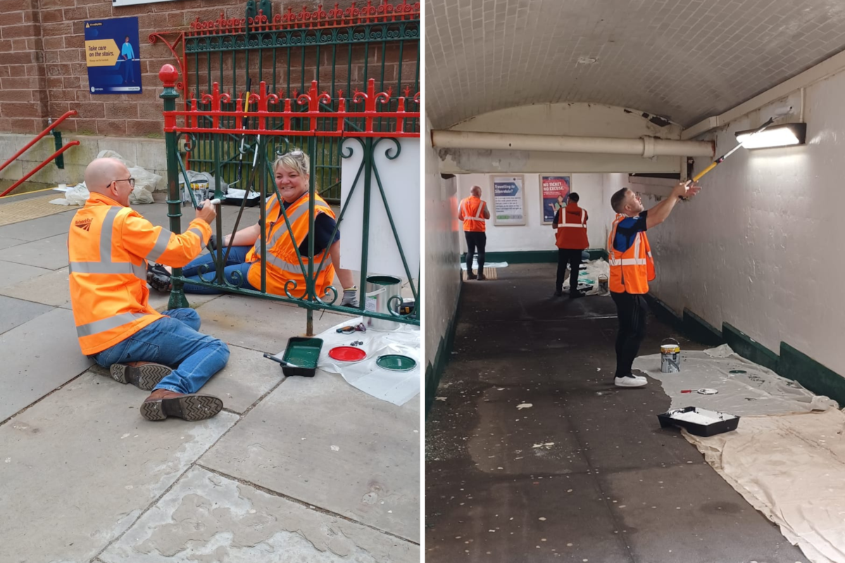 An image of volunteers working at Ulverston Station | Northern News