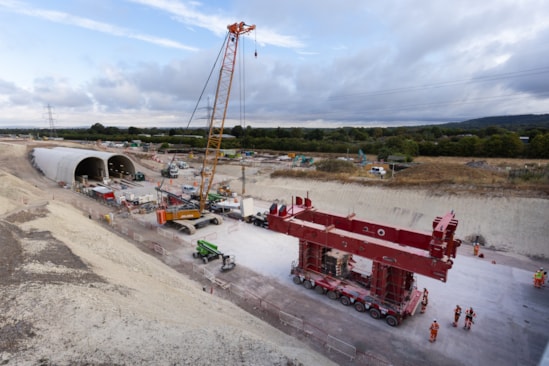 SPMT at the Wendover green tunnel site August 2026