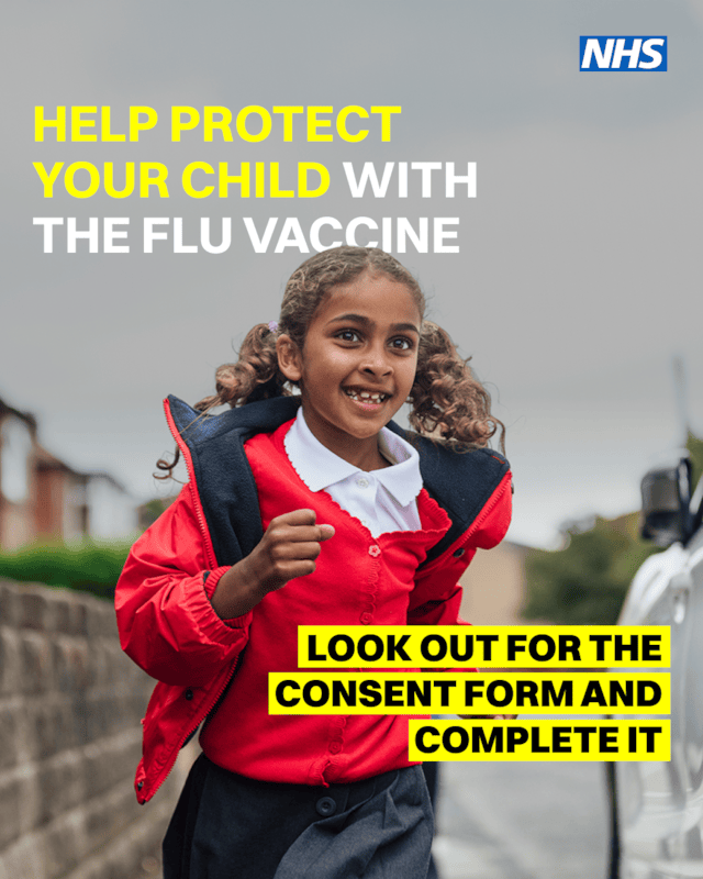 NHS Flu vaccine consent form reminder