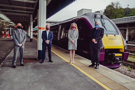 Launch of EMR's new Intercity timetable.

From left to right:
- Gavin Crook, Principal Programme Sponsor, Network Rail
- Will Rogers, Managing Director, East Midlands Railway
- Melissa Farmer, Rail Development Manager, SYPTE
- Peter Kennan, Chair, Transport Forum at Sheffield Chamber of Commerce & Industry