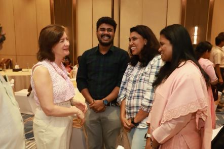 Eluned Morgan at the thank you reception in Kerala