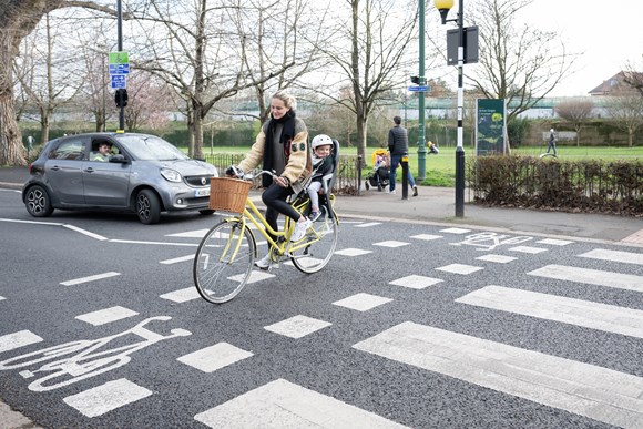TfL Image - cyclist crossing zebra