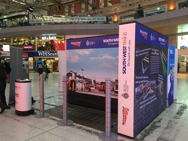 Rail Safety Awareness Day interactive display stand at Waterloo (1)