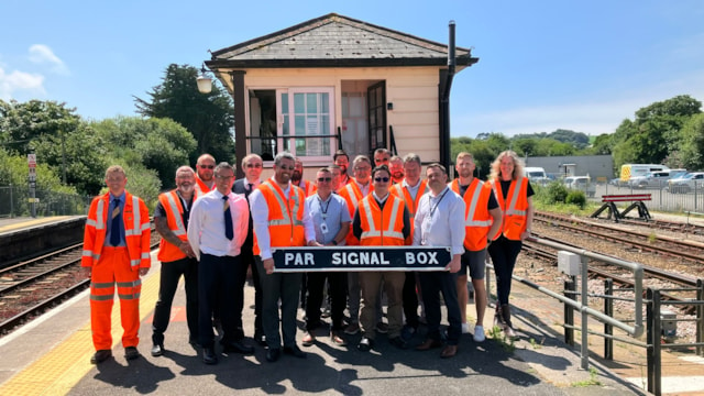 Par signal box gets new lease of life as a training facility: Handing over Par signal box for use as a training facility