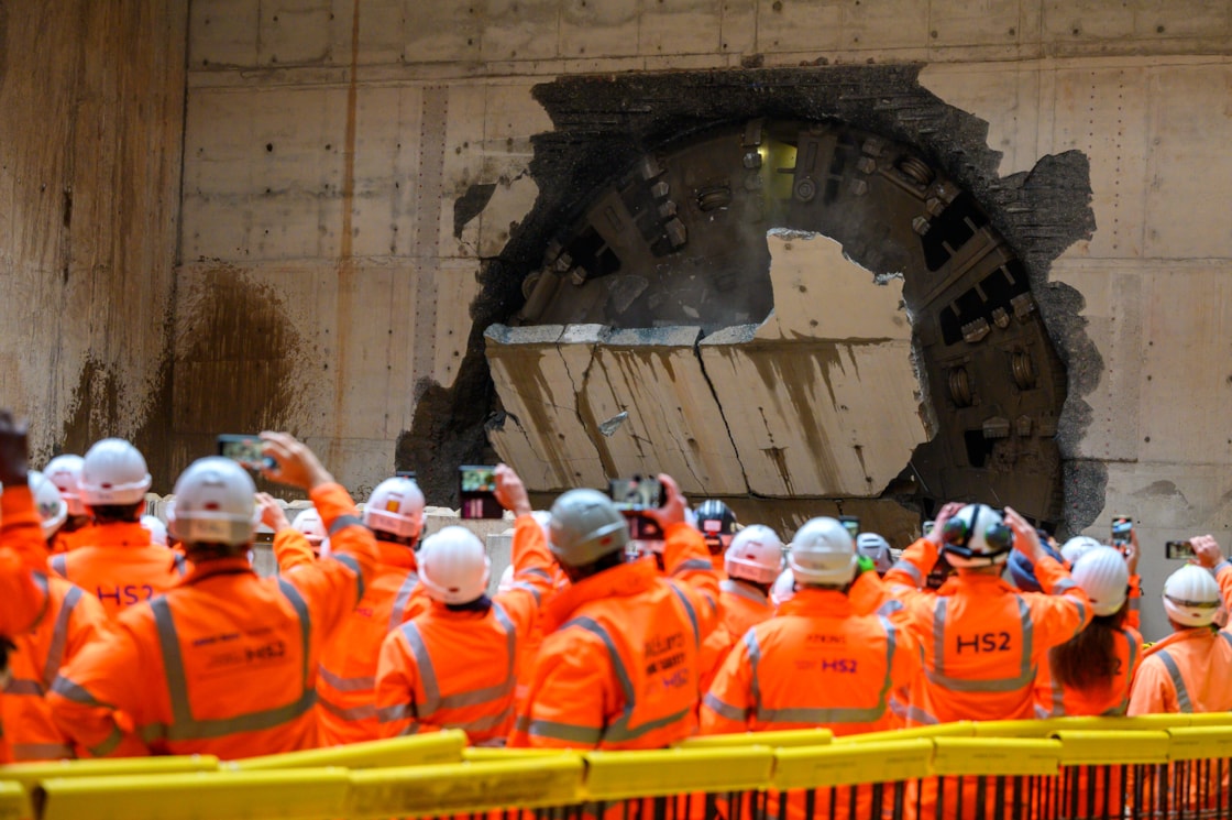 TBM Elizabeth breaking through after excavating the 3.5 mile Bromford tunnel Oct 2025 2