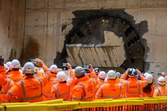 TBM Elizabeth breaking through after excavating the 3.5 mile Bromford tunnel Oct 2025 2: TBM Elizabeth breaking through after excavating the 3.5 mile Bromford tunnel Oct 2025 2