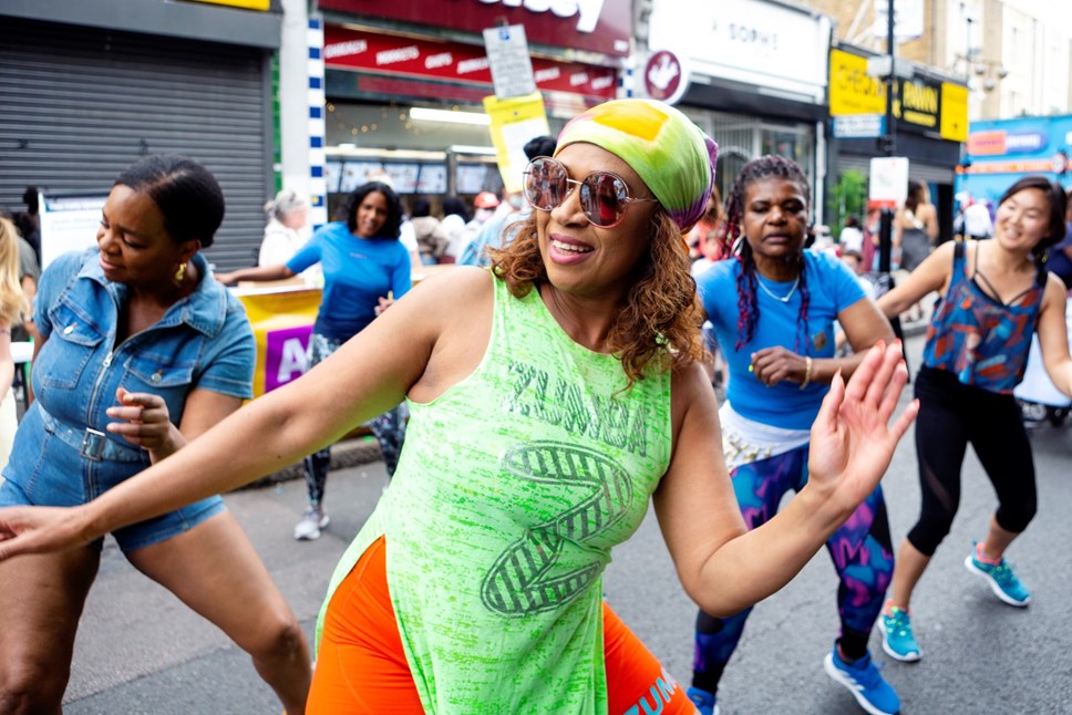 People dancing at Cally Fest 2022 - picture courtesy of Islington Play Association