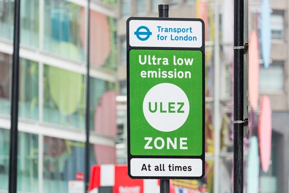 TfL Press Release - Drivers urged to check their vehicle ahead of Ultra Low Emission Zone expansion on 25 October: TfL Image - ULEZ sign