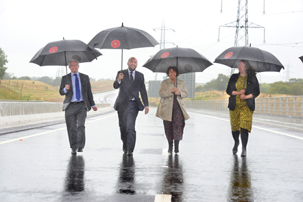 Left to right: Mark Menzies MP, Roads Minister Richard Holden MP, CC Philippa Williamson and Nicola Elsworth (Homes England)