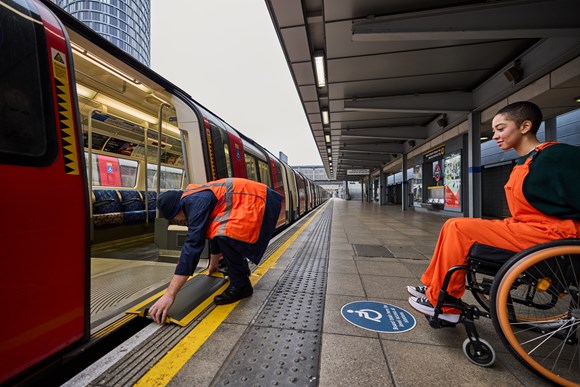 TfL Image - Staff preparing the bridging device