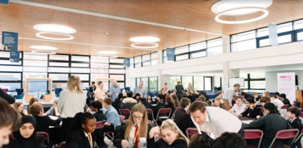 Students work on their ideas in the Innovation Zone at the 2024 TeenTech Lancashire Festival